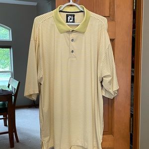 FootJoy Mens Shirt XL -  Yellow & White - Polo Short Sleeve FJ